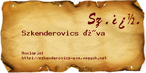 Szkenderovics Éva névjegykártya