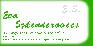 eva szkenderovics business card